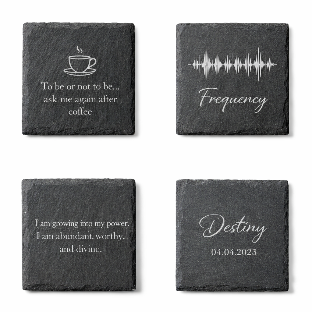 Set in Stone Slate Coasters